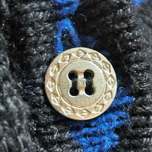 Vintage Russ Black Knit Multicolor Button Up V-Neck Sweater Vest, Cottagecore - Picture 3 of 12